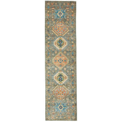 Rug Tribal Pakistan 79x302 Blue-green Burnt Ora
