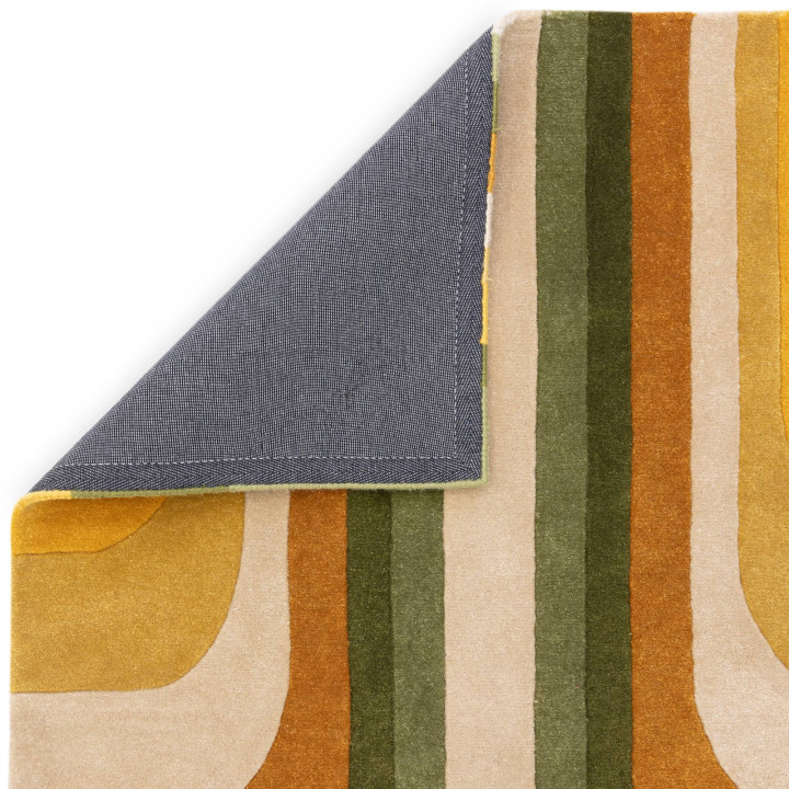 Tappeto Romy geometrico verde oliva e ocra 200x2