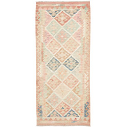 Rug Kilim Afghanistan 86x198 Beige Pink Blue Or