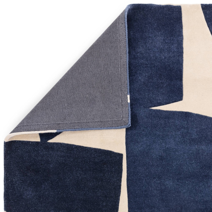 Tappeto Romy astratto blu scuro e beige 120x170