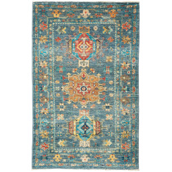 Rug Tribal Pakistan 79x124 Petrol Blue Rust Gol