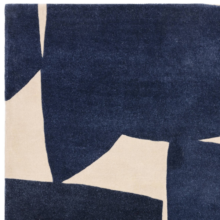 Tappeto Romy geometrico blu scuro e beige 200x29