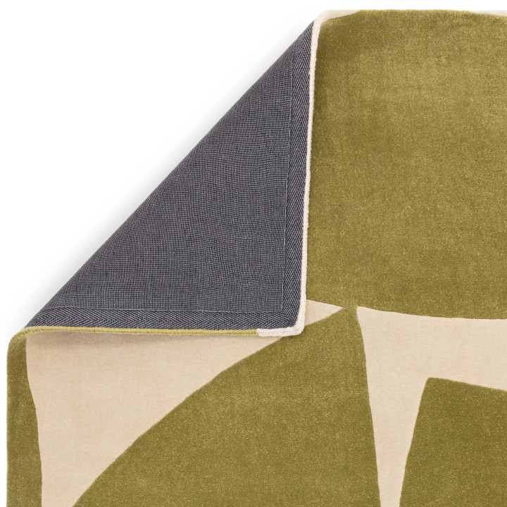 Rug Romy abstract olive green light beige 120x17