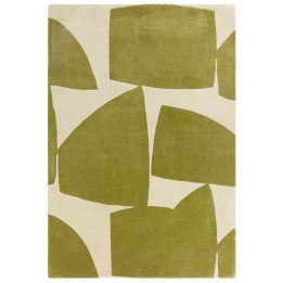 Tappeto Romy geometrico verde oliva e beige 160x