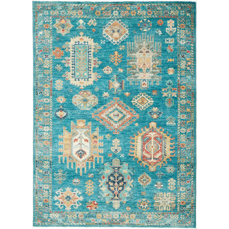 Rug Tribal Pakistan 127x175 Turquoise Gold