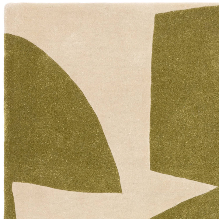 Rug Romy geometric olive green beige 160x230 cm