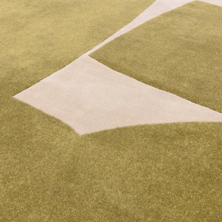 Tappeto Romy geometrico verde oliva e beige 160x