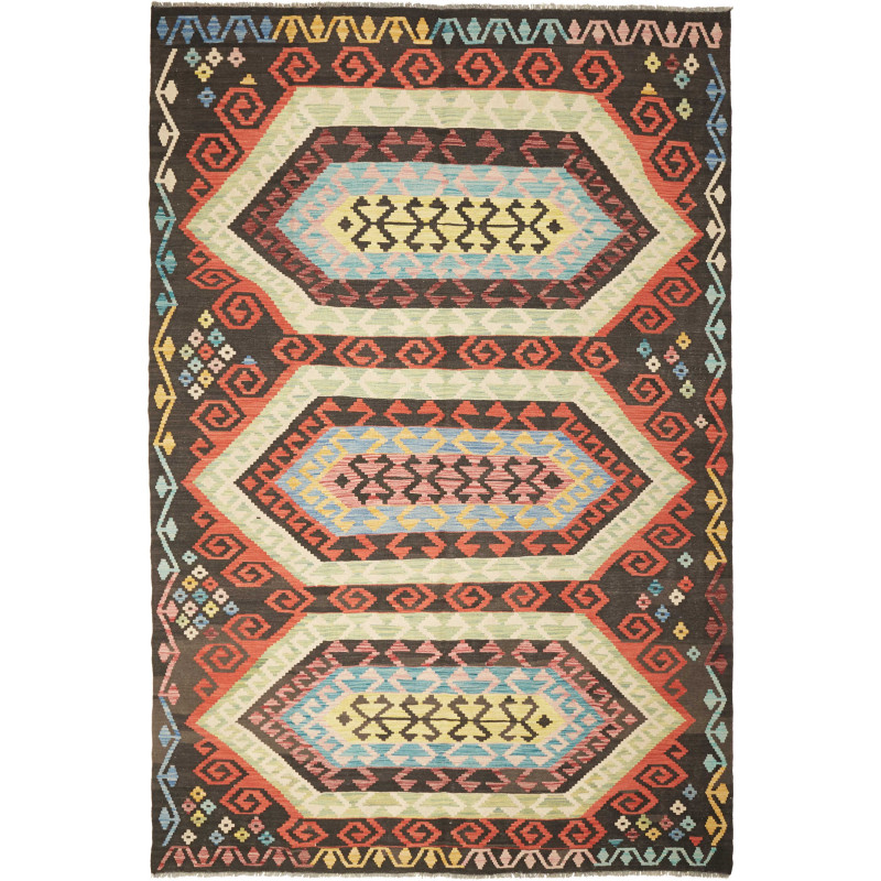 Kilim 202x305 Cm Kilim, Afghanistan, Hand-carded Wool, 0.3