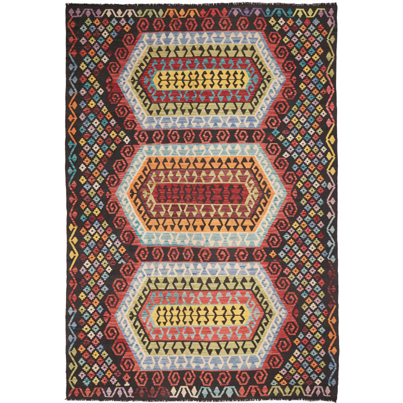 Kilim 201x289 Cm Afghan Kilim Hand-carded Wool