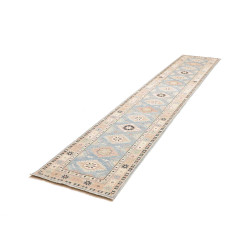 Rug Kazak Afghanistan 65x362 Sky Blue Cream
