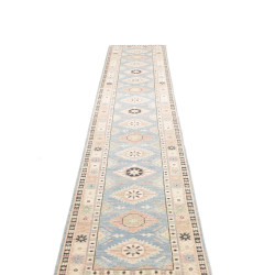 Rug Kazak Afghanistan 65x362 Sky Blue Cream