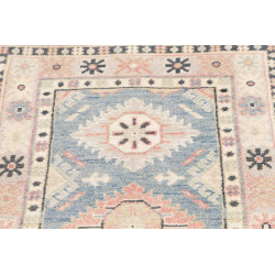 Rug Kazak Afghanistan 65x362 Sky Blue Cream