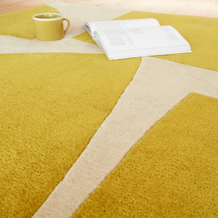 Rug Romy geometric yellow beige 160x230 cm
