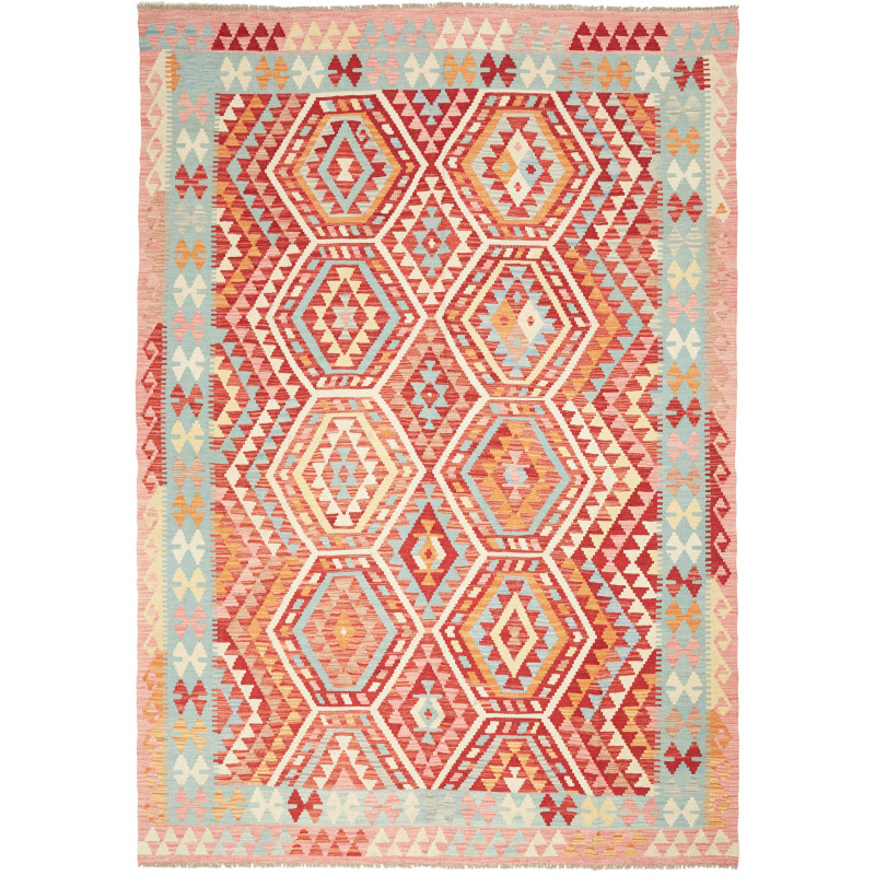 Kilim 197x282 Cm Afghan Kilim, Hand-carded Wool (cotton