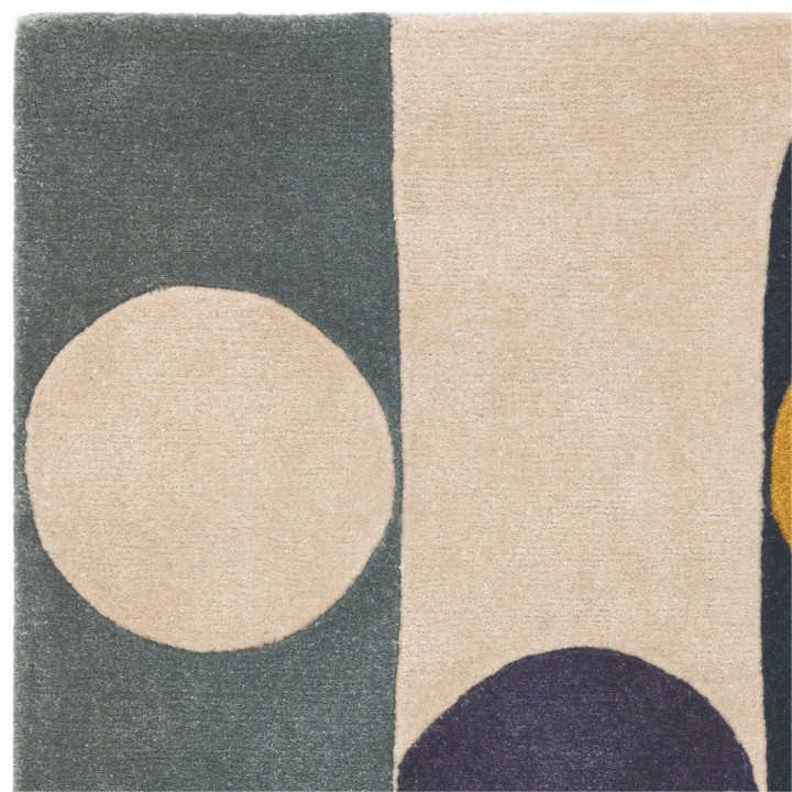 Tappeto Romy geometrico beige e verde scuro 120x