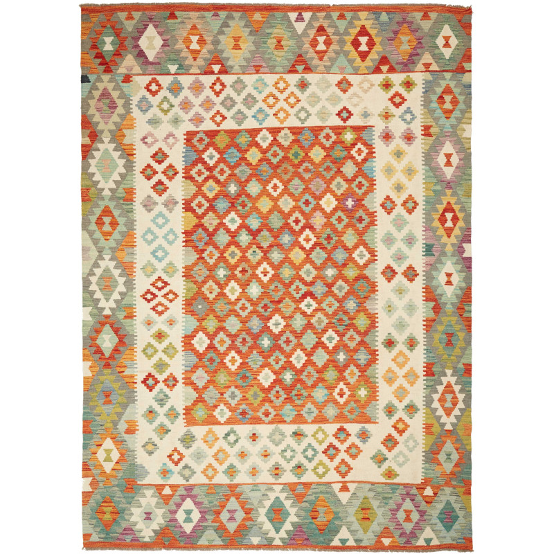 Kilim 207x288 Cm Afghan Kilim, Hand-carded Wool (warp: