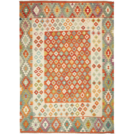 Kilim 207x288 Cm Afghan Kilim, Hand-carded Wool (warp: