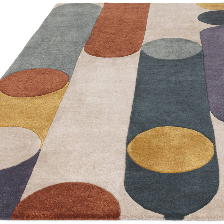 Tappeto Romy geometrico beige e verde scuro 160x