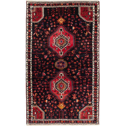 Hand Made Rug Hamadan Persia 136x227 Black Red