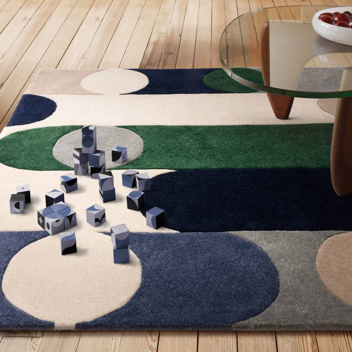 Tappeto Romy geometrico blu e verde 200x290 cm