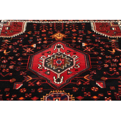 Hand Made Rug Hamadan Persia 136x227 Black Red
