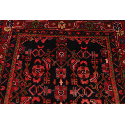 Hand Made Rug Hamadan Persia 110x515 Black Red