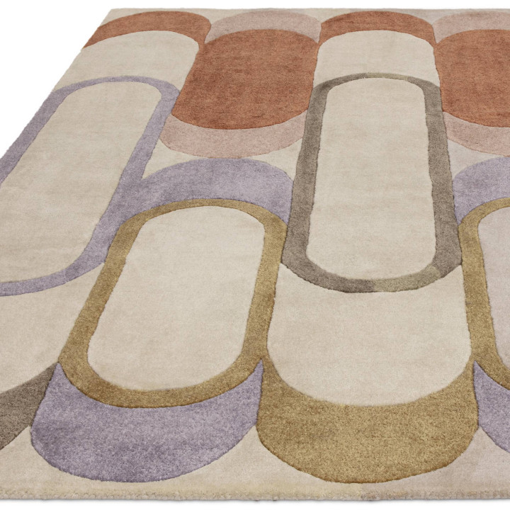 Tappeto Romy geometrico beige e ocra 120x170 cm