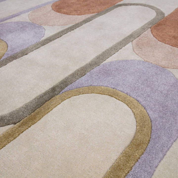 Tappeto Romy geometrico beige e ocra 120x170 cm