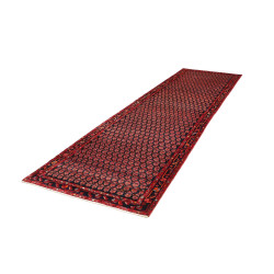 Hand Made Rug Hamadan Persia 107x380 Red Black