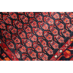 Hand Made Rug Hamadan Persia 107x380 Red Black
