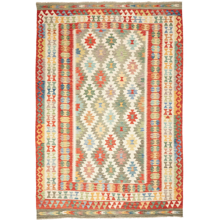 Kilim 205x290 Cm Kilim Afghan. Hand-carded Wool (warp: