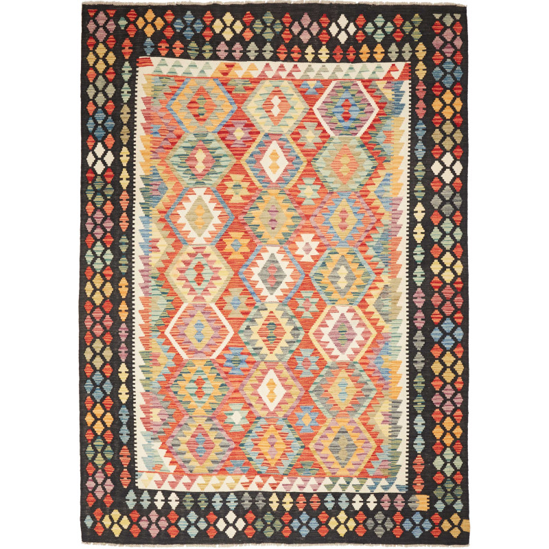 Kilim 209x287 Cm Kilim Afghanistan, Hand-carded Wool, Cotton