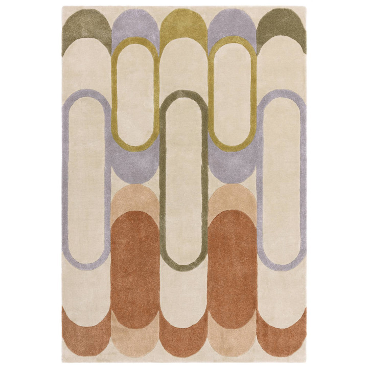 Tappeto Romy geometrico beige e terracotta 200x2