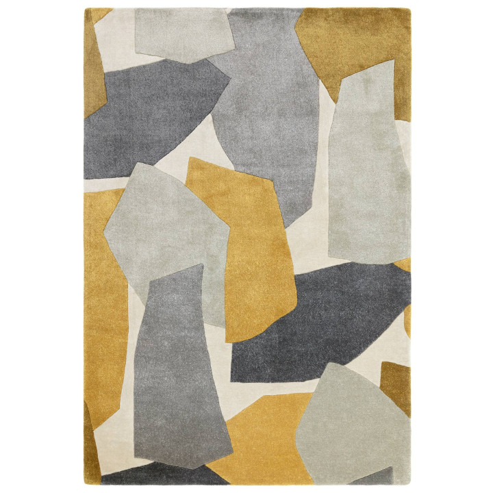 Tappeto Romy astratto giallo senape e grigio chi