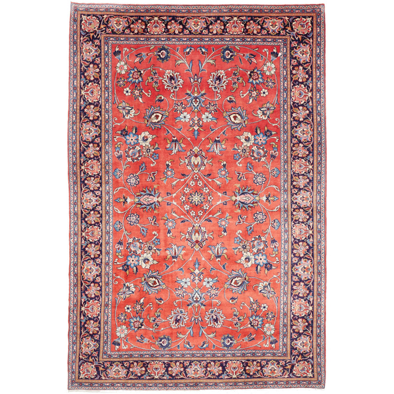 Rug Sarough Persia 207x310 Coral Red Navy Blue