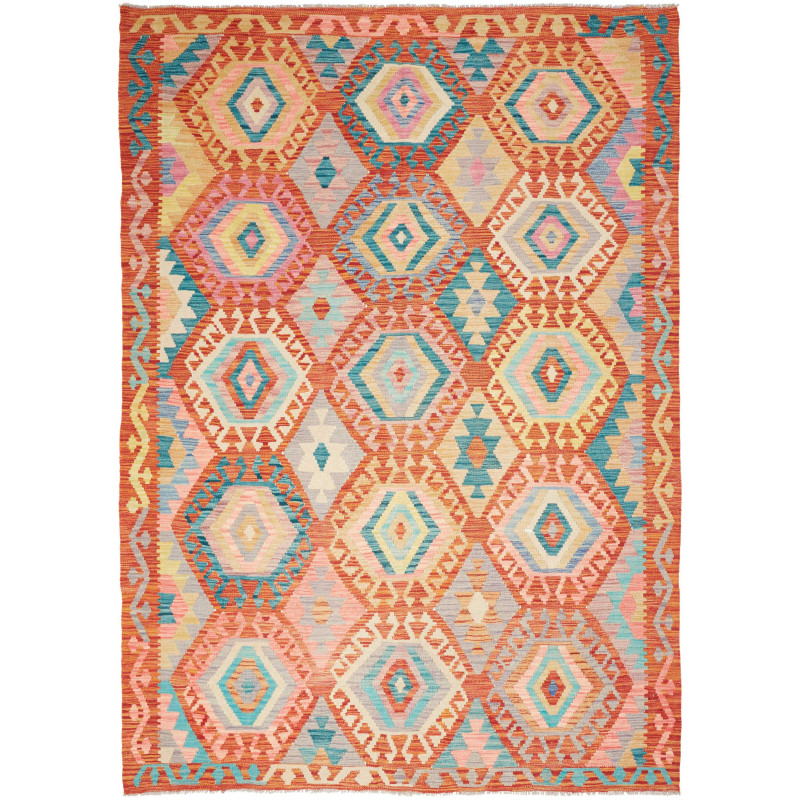 Kilim 177x252 Cm Kilim Afghan Hand-carded Wool Cotton Warp