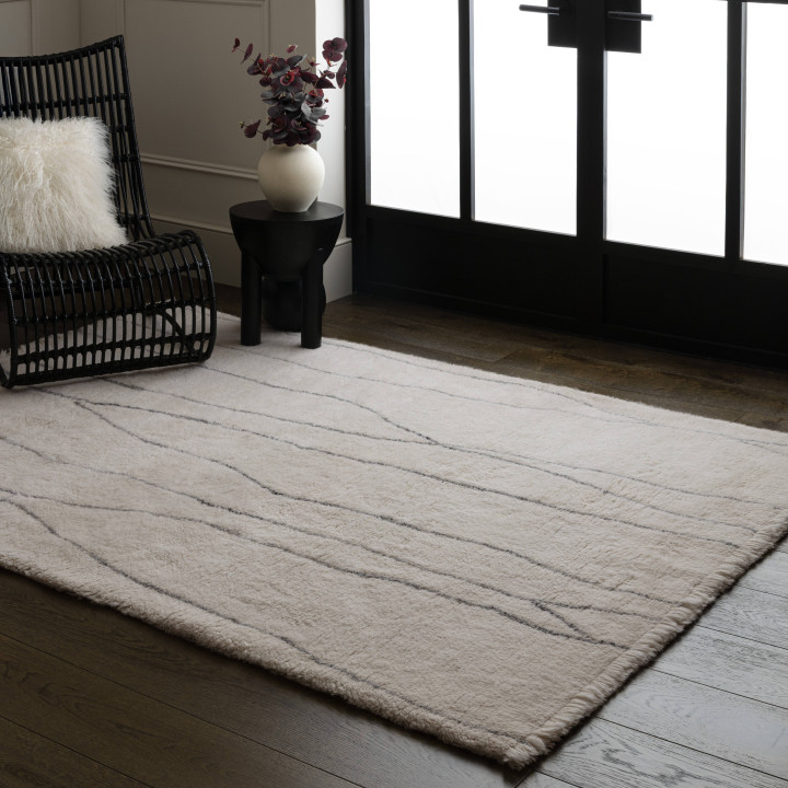 Rug Azera Berber geometric cream and dark grey 1