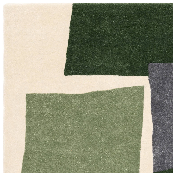 Rug Romy geometric dark green light green dark g