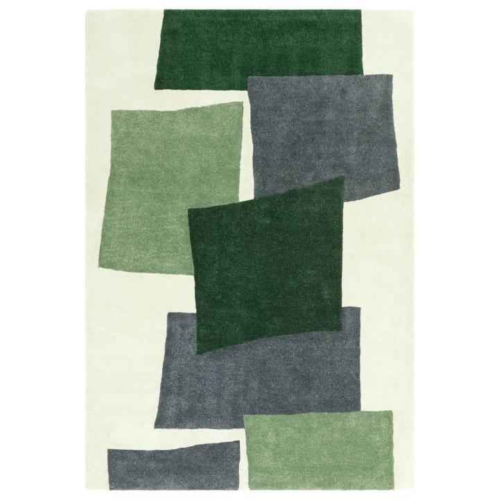 Tappeto Romy geometrico verde scuro e verde chia