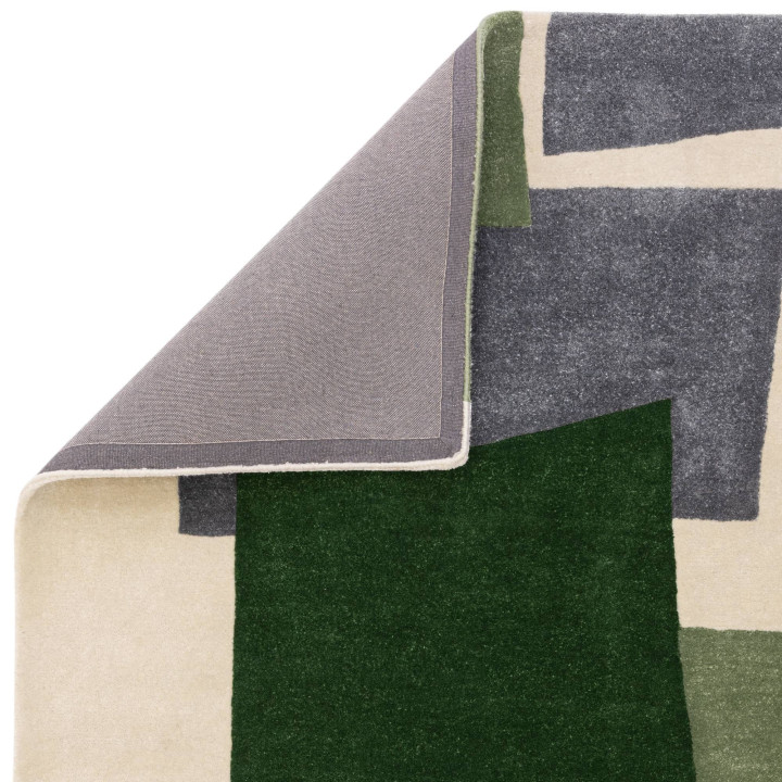 Tappeto Romy geometrico verde scuro e verde chia