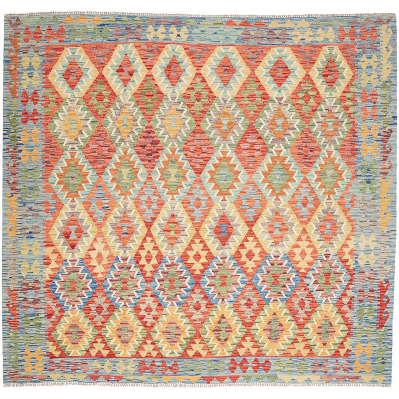 Hand Made Rug Kilim Afghanistan 255x238 Red Blu