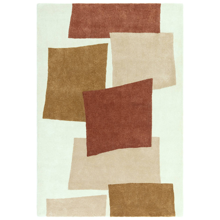 Rug Romy abstract brick red beige brown ivory 12