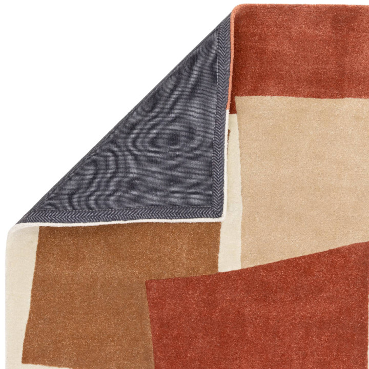 Rug Romy abstract brick red beige brown ivory 12