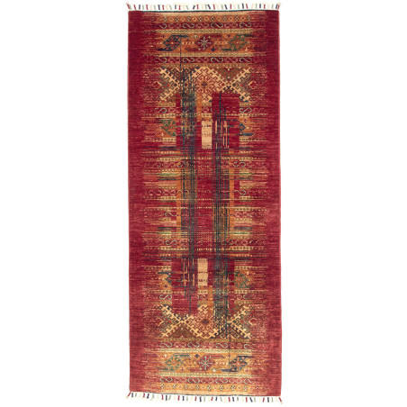 Rug Siva Pakistan 81x204 Bordeaux Red Beige Blu