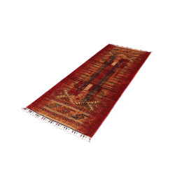 Rug Siva Pakistan 81x204 Bordeaux Red Beige Blu