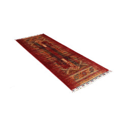 Rug Siva Pakistan 81x204 Bordeaux Red Beige Blu
