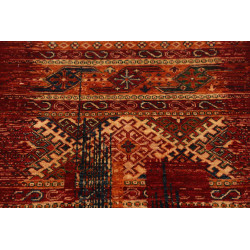 Rug Siva Pakistan 81x204 Bordeaux Red Beige Blu