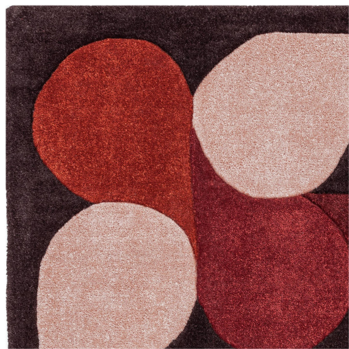 Tappeto Romy geometrico rosso scuro e terracotta