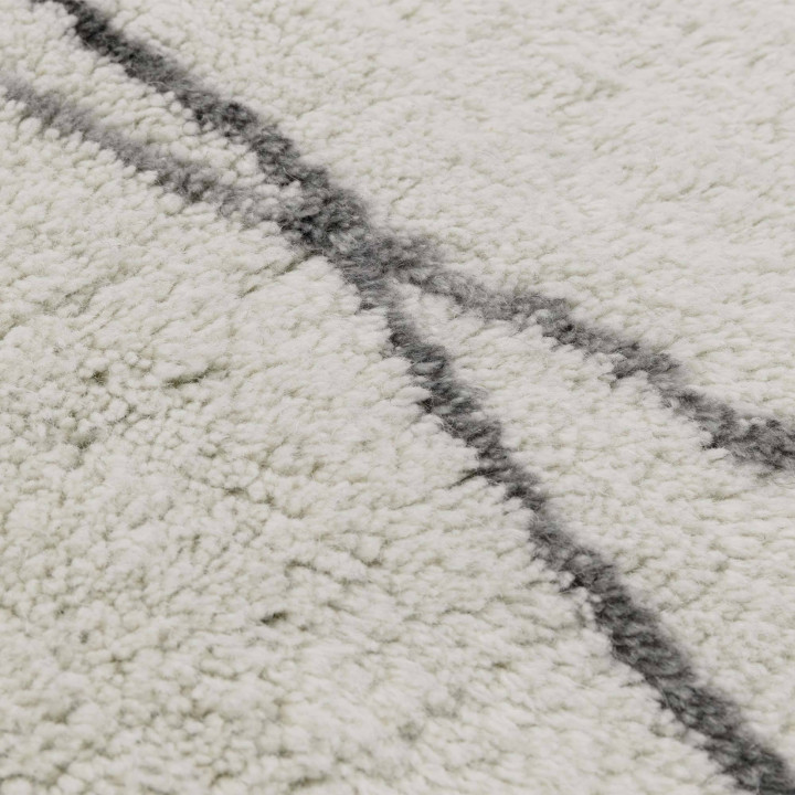 Rug Azera Berber geometric cream and dark grey 1
