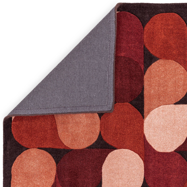 Tappeto Romy geometrico rosso scuro e bordeaux 1